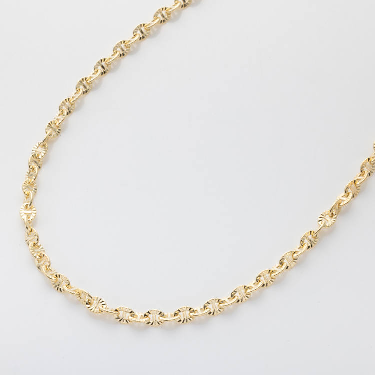 k18ygイエローゴールドネックレス約40cm 楽天市場】【約40cm】カットシャイン チェーン ネックレス 幅約