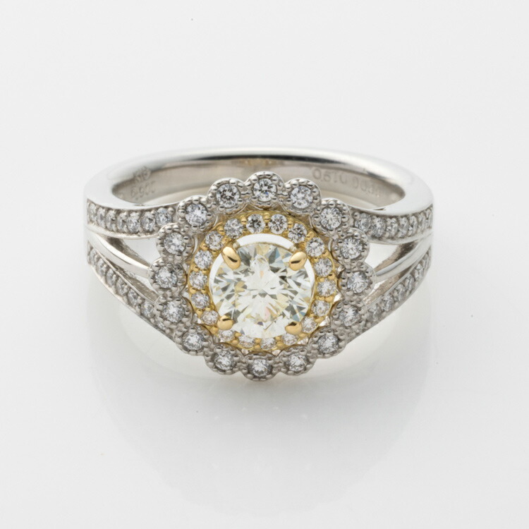 楽天市場】【新品仕上げ】K18 プラチナ コンビ ダイヤモンド デザイン