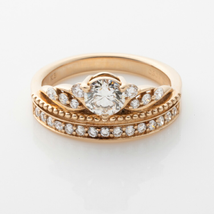 楽天市場】K18PG【0.28ct】ダイヤモンドティアラリング【無色透明】【H