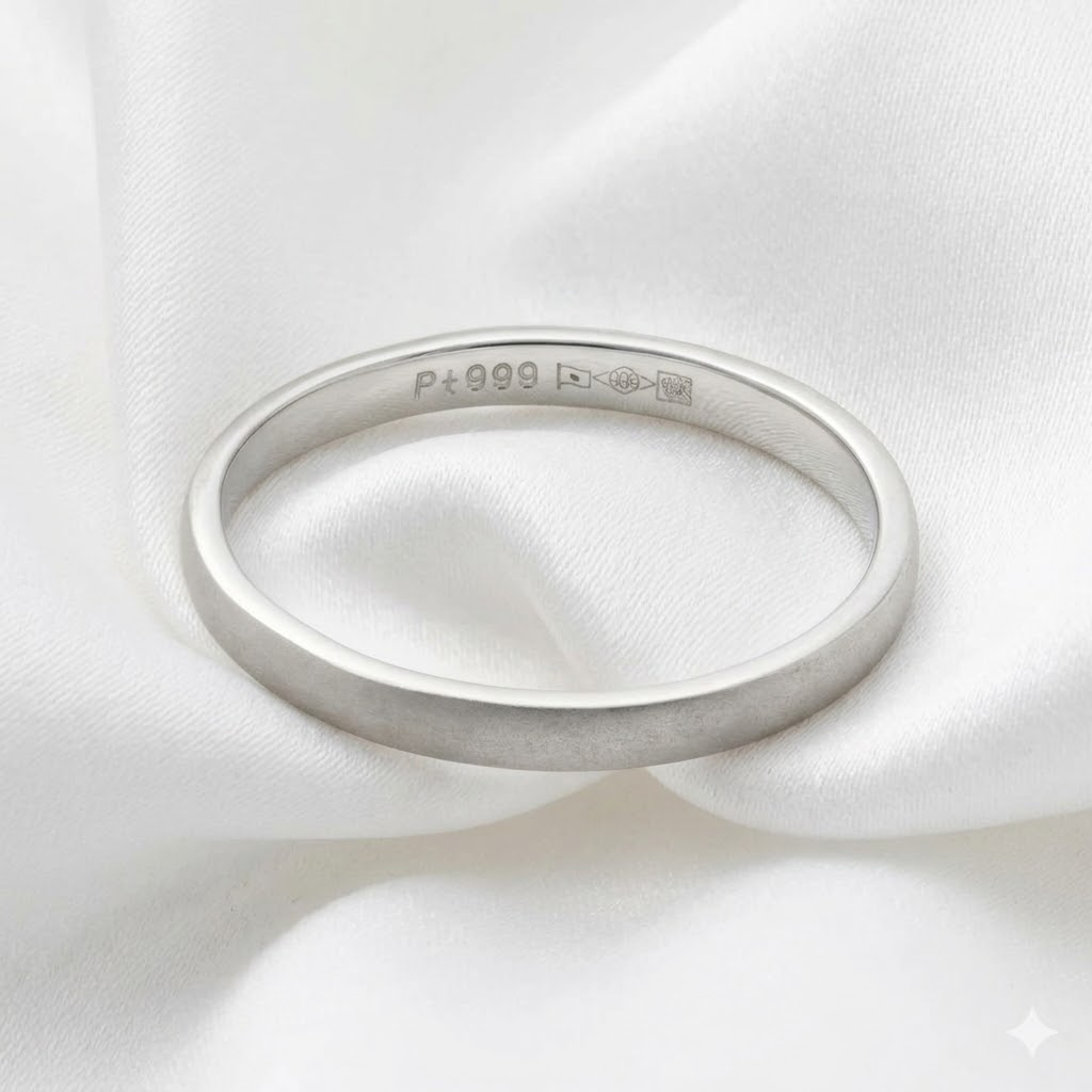 つや消し 純プラチナ Pt999 リング 均一幅 指輪 華やか 甲丸デザイン 幅約1.6mm 約1.8ｇ(11号基準) 艶消し【造幣局品位証明刻印】｜J.GRACE（ジェイグレイス）