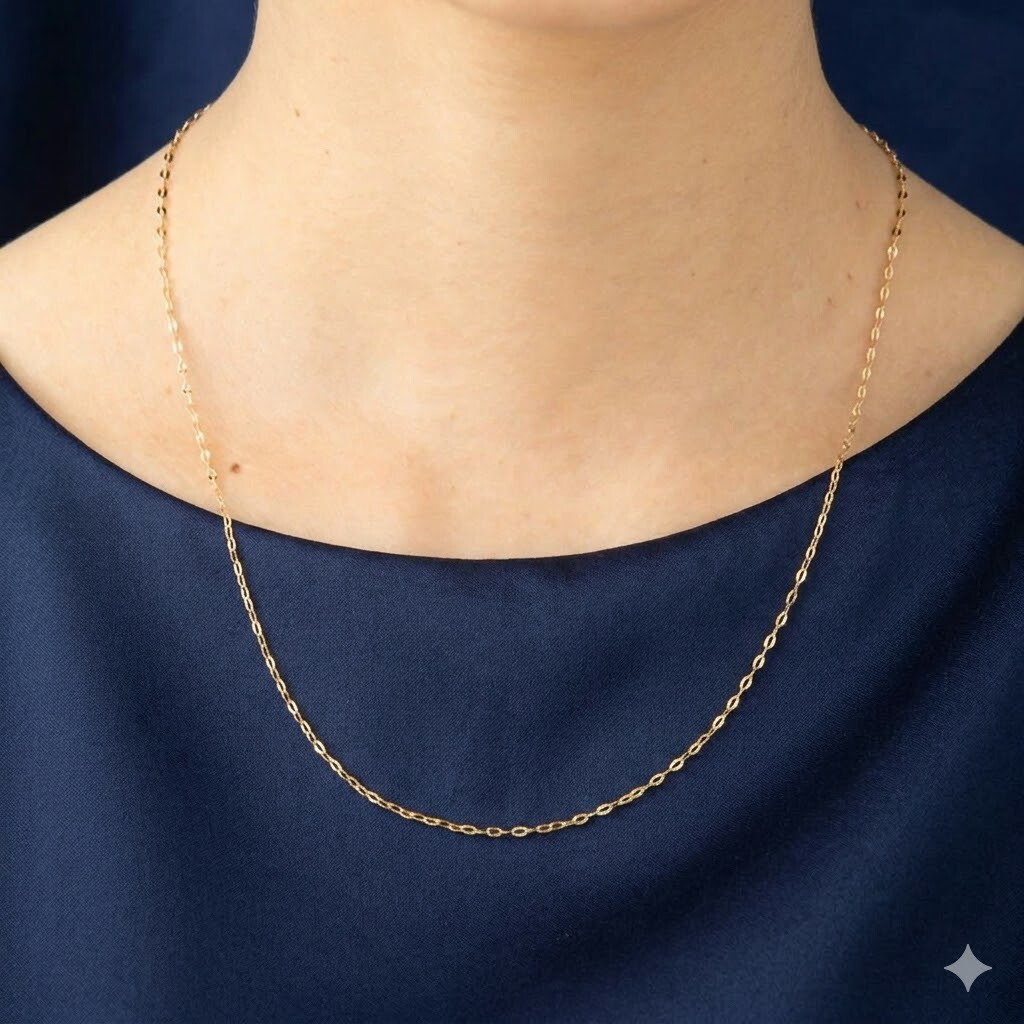 【約50cm】 中空アズキ チェーン チェーン幅約1.6mm 18金 ネックレス K18 YG WG レディース ゴールド ホワイトゴールド 約0.7g|J.GRACE(ジェイグレイス)