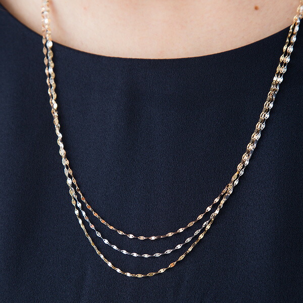 楽天市場】18金 ネックレス レディース 3連 ネックレス K18 スライド