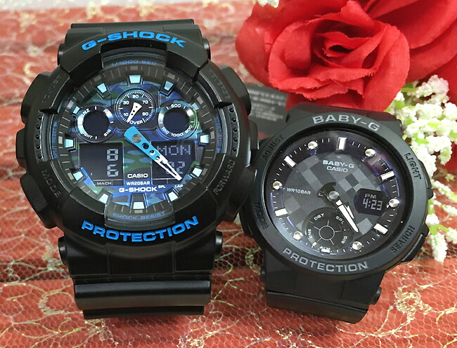 【愛の証 一緒にタフな時を刻もう】ペアウオッチ gショックGショックペア G-SHOCK BABY-G ペアウォッチ ペア腕時計 カシオ 2本セット アナデジ GA-100CB-1AJF BGA-250-1AJF お揃い プレゼント 新品 人気 婚約　夫婦 高級　クリスマス プレゼント おすすめ｜時計のジュエリータイム　ムラタ 24,640円