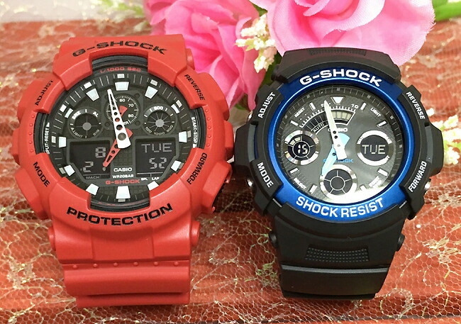 【愛の証 一緒にタフな時を刻もう】Gショック ペアウオッチ G-SHOCK BABY-G ペア腕時計 カシオ 2本セット GA-100B-4AJF AW-591-2AJF ラッピング無料 人気 婚約 夫婦 高級クリスマス プレゼント誕生日 御祝い還暦 銀婚式 結婚記念日 婚約|時計のジュエリータイム ムラタ