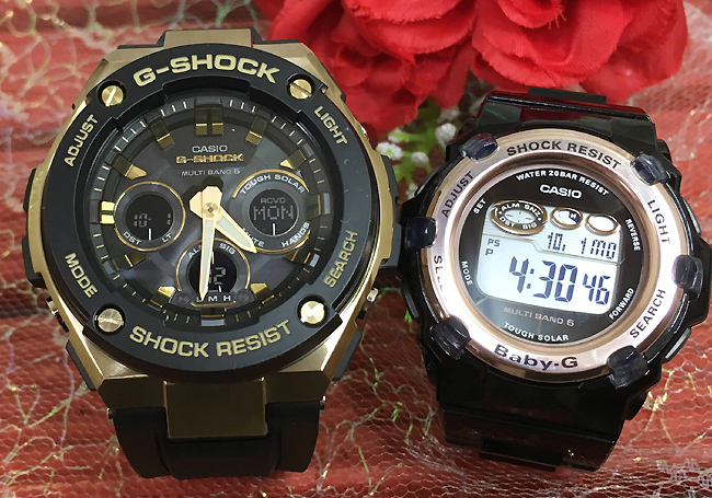 高い素材 恋人たちのgショック ペアウオッチ 電波ソーラー G Shock Baby G ペア腕時計 カシオ 2本セット Gショック ベビーg Gst W300g 1a9jf Bgr 3003 1jf 大人のg Shock プレゼント ギフト ラッピング無料 メッセージカード G Shock あす楽対応 時計のジュエリー