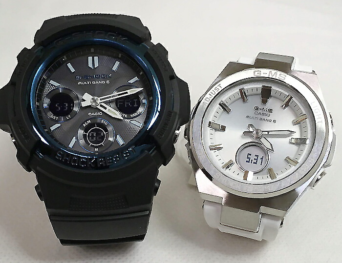 【愛の証 一緒にタフな時を刻もう】ペアウオッチ gショックGショックペアウォッチ G-SHOCK BABY-G ペア腕時計 カシオ 2本セット gショック 電波ソーラー AWG-M100A-1AJF MSG-W200-7AJF ブランド 婚約 夫婦 高級 クリスマス プレゼント|時計のジュエリータイム ムラタ