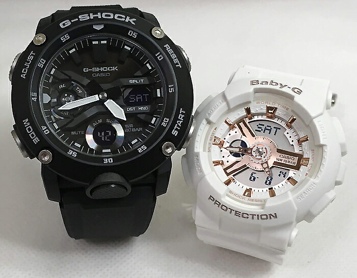 【愛の証 一緒にタフな時を刻もう】GショックペアウオッチG-SHOCK BABY-G ペア腕時計 カシオ 2本セット アナデジGA-2000S-1AJF BA-110RG-7AJF 婚約夫婦 高級クリスマス プレゼント 誕生日 御祝い還暦 銀婚式 結婚記念日 婚約|時計のジュエリータイム ムラタ
