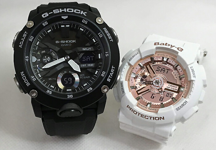 【愛の証 一緒にタフな時を刻もう】Gショック ペアウオッチ G-SHOCK BABY-G ペア腕時計 カシオ 2本セット GA-2000S-1AJF BA-110X-7A1JF ラッピング無料 クリスマス プレゼント誕生日 御祝い還暦 銀婚式 結婚記念日 夫婦 高級クリスマス プレゼント|時計のジュエリータイム ムラタ