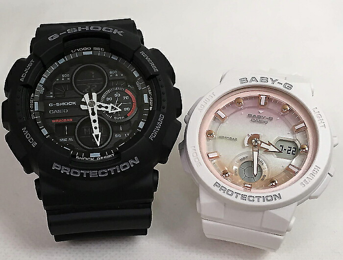 注目ブランド 恋人たちのgショック ペアウオッチ G Shock Baby G ペア腕時計 カシオ 2本セット Gショック ベビーg Ga 140 1a1jf Bga 250 7a2jfプレゼント ギフト ラッピング無料 メッセージカード G Shock クリスマス プレゼント愛の証 時計のジュエリータイム