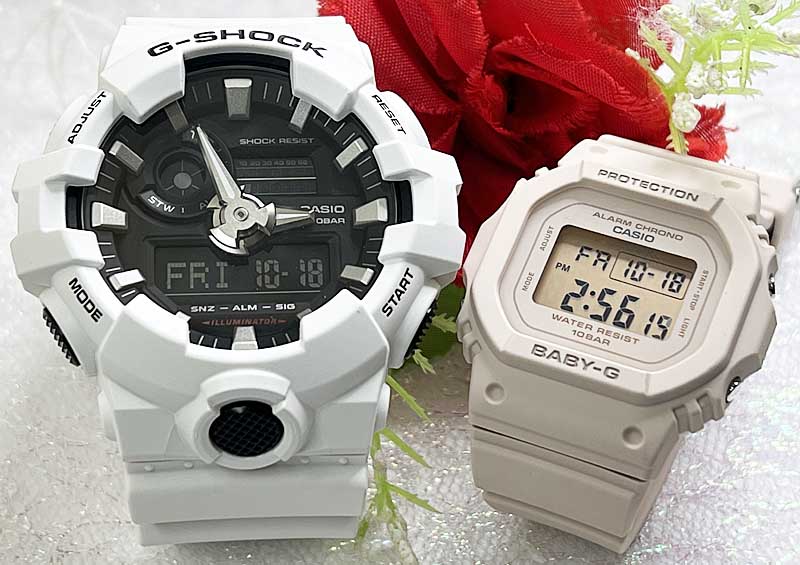 【愛の証 一緒にタフな時を刻もう】Gショック ペアウオッチ G-SHOCK BABY-G ペア腕時計 カシオ 2本セット GA-700-7AJF BGD-565U-4JF 電池式 アナデジ デジタル クリスマス プレゼント 誕生日 御祝い 銀婚式 結婚婚約 夫婦 高級 おすすめ｜時計のジュエリータイム　ムラタ