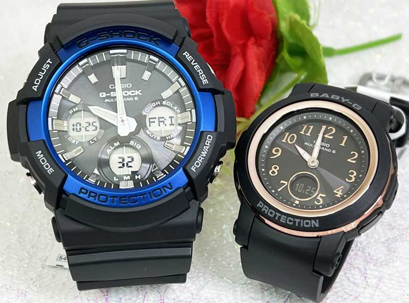 【愛の証 一緒にタフな時を刻もう】GショックG-SHOCK BABY-G ペアウォッチ gショック 人気 婚約夫婦 高級クリスマス プレゼント おすすめ腕時計 カシオ 2本セット gショック 電波ソーラーGAW-100B-1A2JF BGA-2900AF-1AJF 誕生日 記念日 結婚｜時計のジュエリータイム　ムラタ