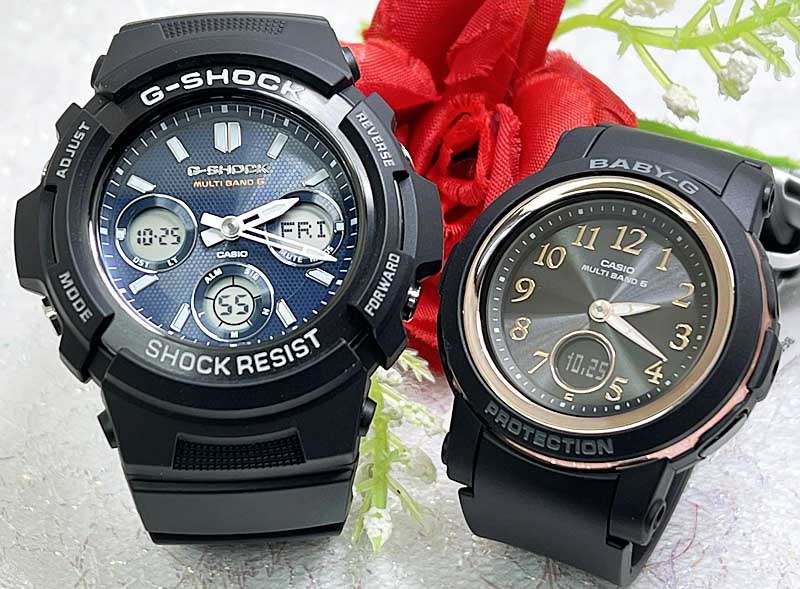 【愛の証 一緒にタフな時を刻もう】ペアウオッチ gショックGショック ペアウォッチ G-SHOCK BABY-G カシオ 2本セット ソーラー電波 アナデジ AWG-M100SB-2AJF BGA-2900AF-1AJF 婚約　夫婦 高級　クリスマス プレゼント　贈りもの 記念日 誕生日　おすすめ｜時計のジュエリータイム　ムラタ