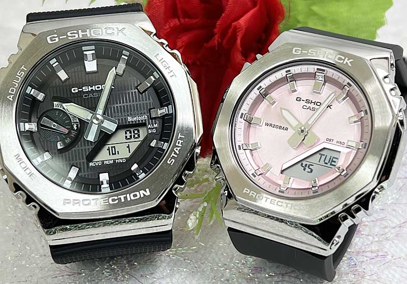 【愛の証 一緒にタフな時を刻もう】Gショック G-SHOCK BABY-G カシオ 2本セット gショック　メタルシリーズ GBM-2100-1AJFGM-S2110-4AJF アナデジ 誕生日 御祝い 銀婚式　結婚記念日 プレゼント 婚約　夫婦 高級　クリスマス プレゼント おすすめ｜時計のジュエリータイム　ムラタ 42,900円