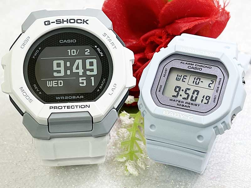 【愛の証 一緒にタフな時を刻もう】Gショック ペアウオッチ Gショック G-SHOCK BABY-G ペア腕時計 カシオ 2本セットgショック GBD-300-7JF BGD-565SC-2JFプレゼント 誕生日 御祝い 銀婚式 結婚記念日 婚約夫婦 高級クリスマス プレゼント|時計のジュエリータイム ムラタ