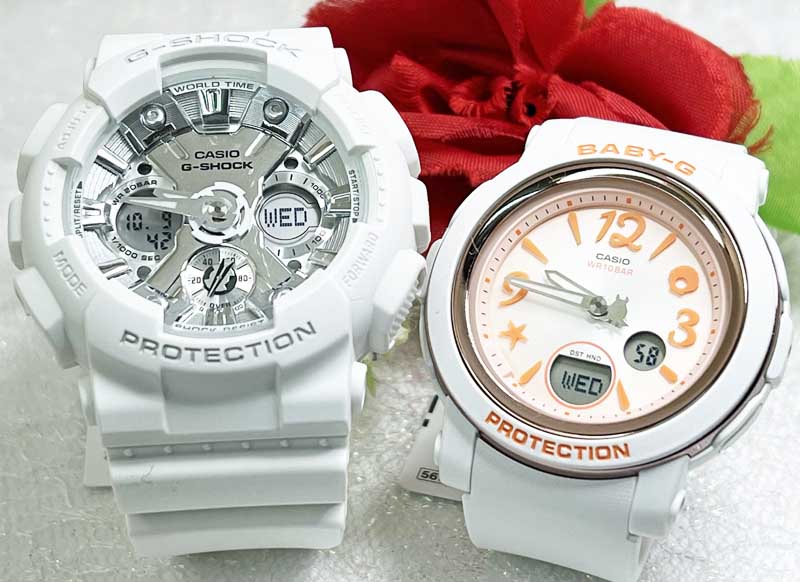 【愛の証 一緒にタフな時を刻もう】Gショックペアウォッチ gショック 人気 婚約 夫婦 高級 クリスマス プレゼント おすすめG-SHOCK BABY-G ペア腕時計 カシオ 2本セットGMA-S140VA-7AJF BGA-290US-4AJF 夫婦 カップルプレゼント誕生日記念日|時計のジュエリータイム ムラタ