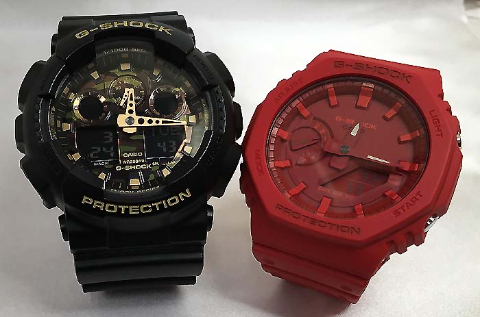 【愛の証 一緒にタフな時を刻もう】Gショックペアウオッチ G-SHOCK BABY-G ペア腕時計 カシオ 2本セット GA-100CF-1A9JF GA-2100-4AJF 愛の証 クリスマス 誕生日 御祝い還暦 銀婚式 結婚記念日 婚約 人気 婚約　夫婦 高級　クリスマス プレゼント｜時計のジュエリータイム　ムラタ