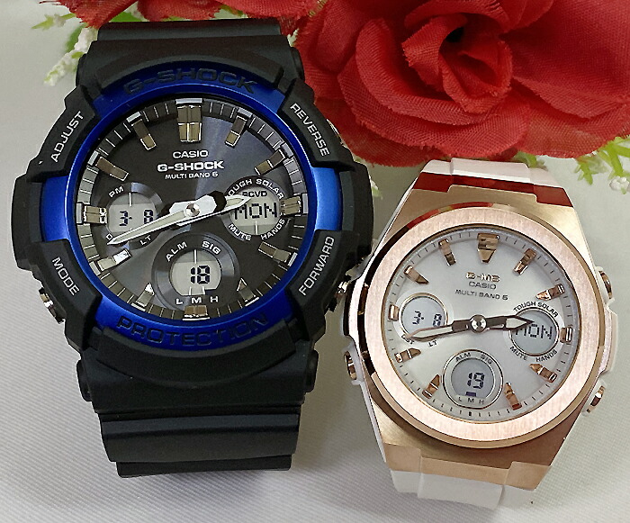 新品本物 恋人たちのgショック ペアウオッチ G Shock Baby G ペア腕時計 カシオ 2本セット Gショック ベビーg 電波ソーラー Gaw 100b 1a2jf Msg W600g 7ajf 人気 ラッピング無料 手書きのメッセージカードお付けします あす楽対応 クリスマスプレゼント 即発送可能
