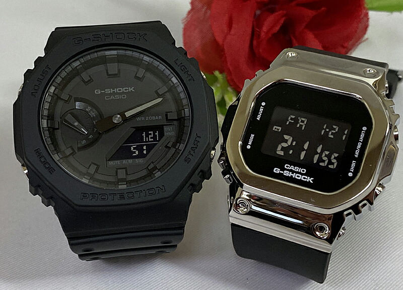 【愛の証 一緒にタフな時を刻もう】Gショックペアウオッチ G-SHOCK ペア腕時計 カシオ 2本セット gショック GA-2100-1A1JF GM-S5600-1JF プ人気 婚約　夫婦 高級　クリスマス プレゼント おすすめ 誕生日 御祝い還暦 銀婚式 結婚記念日 婚約｜時計のジュエリータイム　ムラタ