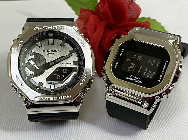 【愛の証 一緒にタフな時を刻もう】Gショックペアウオッチ G-SHOCK カシオ 2本セット gショック GM-2100-1AJF GM-S5600-1JF プレゼント g-shock プレゼント 婚約 夫婦 高級 クリスマス プレゼント|時計のジュエリータイム ムラタ