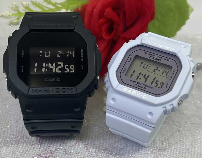 【愛の証 一緒にタフな時を刻もう】ペアウオッチ gショックGショック ペアウオッチ G-SHOCK BABY-G ペア腕時計 カシオ 2本セット DW-5600UBB-1JFBGD-565SC-2JF デジタル 　クリスマス プレゼント 誕生日 御祝い｜時計のジュエリータイム　ムラタ
