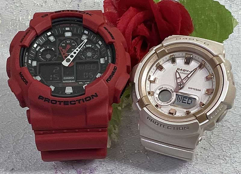 【愛の証 一緒にタフな時を刻もう】Gショック ペアウオッチ G-SHOCK BABY-G ペア腕時計 カシオ 2本セット GA-100B-4AJF BGA-280BA-4AJF ペアウオッチ夫婦 高級クリスマス プレゼント おすすめ誕生日 御祝い還暦 銀婚式結婚記念日バレンタイン 婚約｜時計のジュエリータイム　ムラタ 24,420円