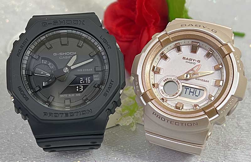 【愛の証 一緒にタフな時を刻もう】Gショック ペアウオッチ G-SHOCK BABY-G ペア腕時計 カシオ 2本セット アナデジ 電池式 GA-2100-1A1JF BGA-280BA-4AJF 誕生日 御祝い還暦 銀婚式 結婚記念日 婚約 人気 婚約夫婦 高級 クリスマス プレゼント|時計のジュエリータイム ムラタ