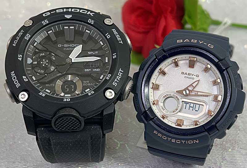 【愛の証 一緒にタフな時を刻もう】Gショック ペアウオッチ G-SHOCK BABY-G ペア腕時計 カシオ 2本セット GA-2000S-1AJF BGA-280BA-2AJF クリスマス 愛の証 誕生日 御祝い還暦 銀婚式 結婚記念日 婚約人気 婚約夫婦 高級プレゼント|時計のジュエリータイム ムラタ