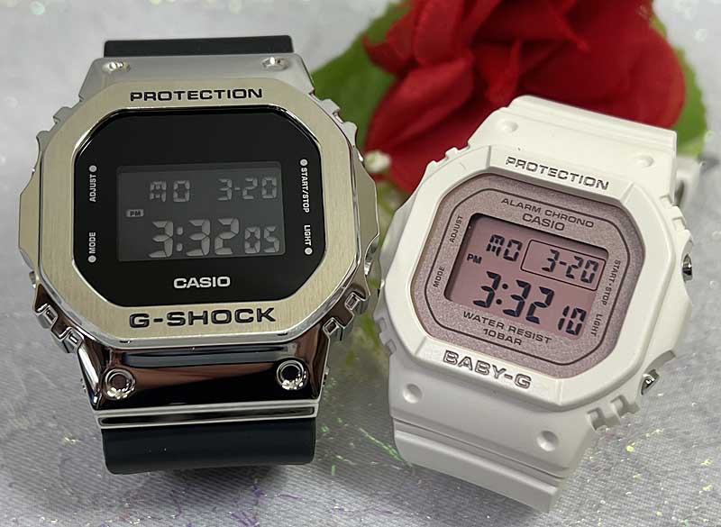 【愛の証 一緒にタフな時を刻もう】 Gショック ペアウオッチ G-SHOCK BABY-G カシオ 2本セット GM-5600-1JF BGD-565SC-4JF デジタル お揃い g-shock 　誕生日 御祝い 銀婚式　結婚記念日バレンタイン 婚約 人気 婚約夫婦 高級クリスマス プレゼン｜時計のジュエリータイム　ムラタ 23,430円
