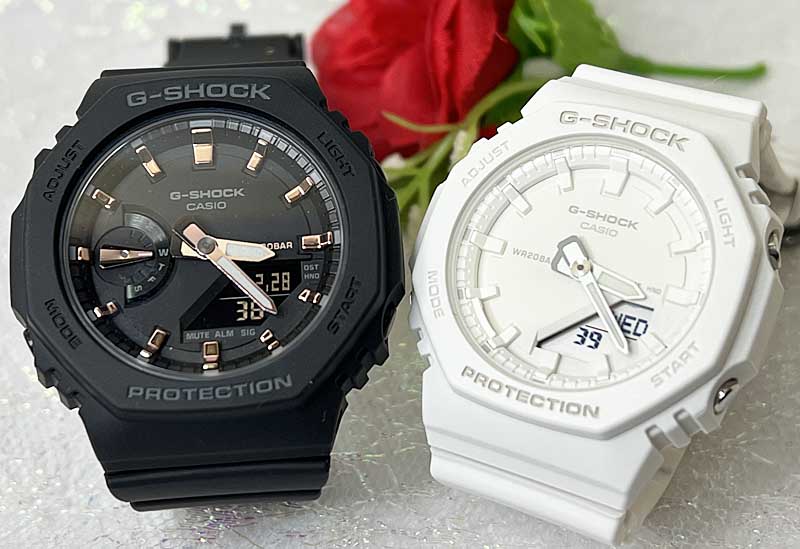 【愛の証 一緒にタフな時を刻もう】Gショックペアウオッチ G-SHOCK BABY-G カシオ 2本セット アナデジ GMA-S2100-1AJF GMA-P2100-7AJF ブラックゴールド 夫婦 人気 婚約夫婦 高級 クリスマス プレゼント 誕生日 御祝い 銀婚式 結婚記念日 婚約|時計のジュエリータイム ムラタ