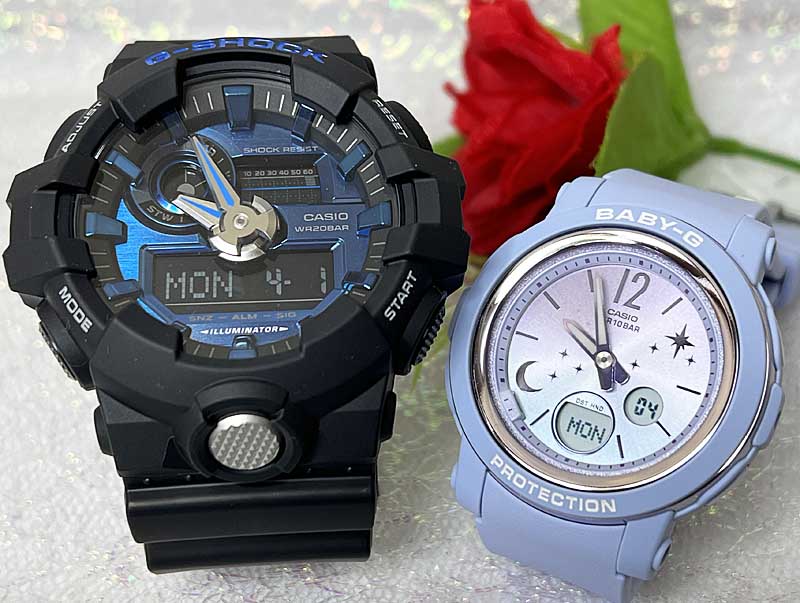 【愛の証 一緒にタフな時を刻もう】ペアウオッチ gショックGショックペアウォッチ G-SHOCK BABY-G ペア腕時計 カシオ 2本セット アナデジ GA-710-1A2JF BGA-290DS-2AJF クリスマスプレゼン贈り物|時計のジュエリータイム ムラタ
