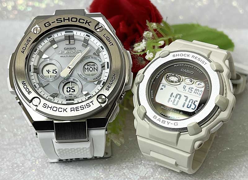 【愛の証 一緒にタフな時を刻もう】Gショック ペアウォッチgショック 人気 婚約　夫婦 高級クリスマス プレゼント おすすめ G-SHOCK BABY-G カシオ 2本セット ソーラー電波 アナデジ GST-W310-7AJF BGR-3003NC-7JF 夫婦 誕生日 御祝い還暦 銀婚式｜時計のジュエリータイム　ムラタ 42,185円