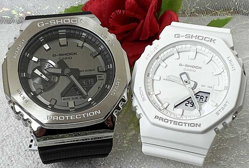 【愛の証 一緒にタフな時を刻もう】Gショック ペアウオッチ G-SHOCK BABY-G カシオ 2本セット アナデジ GM-2100-1AJF GMA-P2100-7AJF プレゼント g-shock プレゼント 誕生日 御祝い 銀婚式 結婚記念日 婚約 婚約夫婦 高級クリスマス プレゼント|時計のジュエリータイム ムラタ
