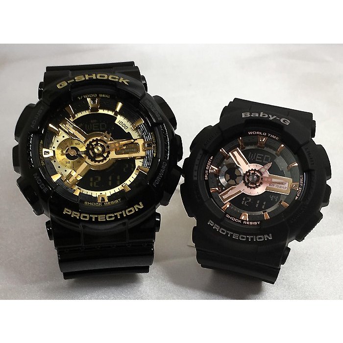 【愛の証 一緒にタフな時を刻もう】Gショック ペアウオッチ G-SHOCK BABY-G ペア腕時計 カシオ 2本セット GA-110GB-1AJF BA-110RG-1AJF クリスマス プレゼント 誕生日 御祝い還暦 銀婚式 結婚記念日 婚約 人気 婚約夫婦 高級クリスマス プレゼント|時計のジュエリータイム ムラタ