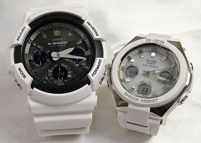 【愛の証 一緒にタフな時を刻もう】Gショック ペアウオッチ G-SHOCK BABY-G ペア腕時計 カシオ 2本セット GAW-100B-7AJF MSG-W100-7AJF　電波ソーラー プレゼント 誕生日 御祝い 銀婚式 結婚記念日 婚約 人気 婚約夫婦 高級　クリスマス プレゼント｜時計のジュエリータイム　ムラタ