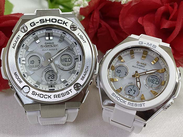【愛の証 一緒にタフな時を刻もう】ペアウオッチ gショックGショックペアウォッチ gショック 人気 婚約 夫婦 高級 電波ソーラー クリスマス プレゼント おすすめG-SHOCK BABY-G カシオ 2本セット アナデジ GST-W310-7AJF MSG-W100-7A2JF|時計のジュエリータイム ムラタ