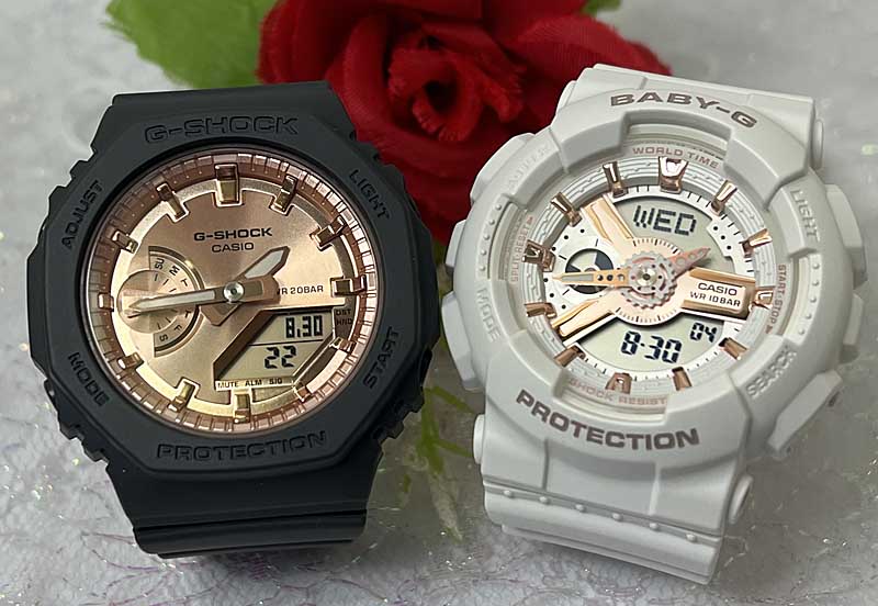 【愛の証 一緒にタフな時を刻もう】Gショック ペアウオッチ G-SHOCK BABY-G ペア腕時計 カシオ 2本セット GMA-S2100MD-1AJF BA-110XRG-7AJF クリスマス 誕生日 御祝い還暦 銀婚式 結婚記念日 婚約婚約夫婦 高級クリスマス プレゼント|時計のジュエリータイム ムラタ