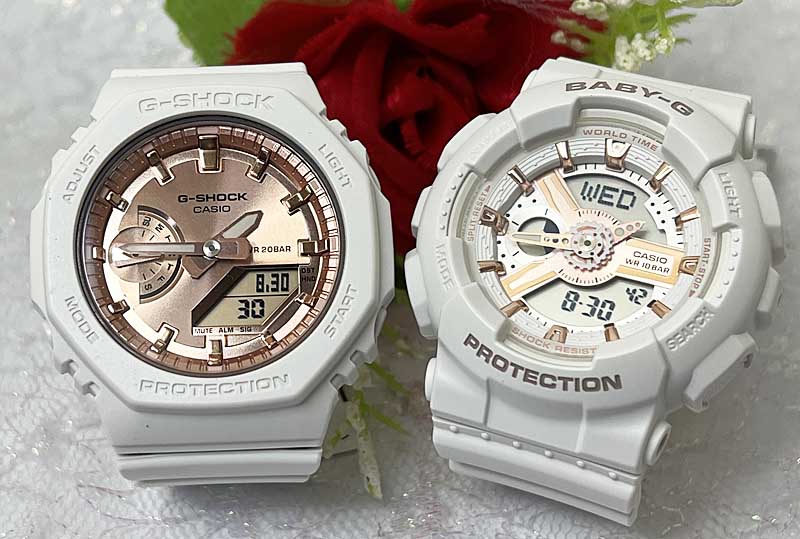 【愛の証 一緒にタフな時を刻もう】Gショック ペアウオッチ G-SHOCK BABY-G ペア腕時計 カシオ 2本セット GMA-S2100MD-7AJFBA-110XRG-7AJF ラッピング無料クリスマス プレゼント 誕生日 御祝い還暦 銀婚式 結婚記念日 婚約婚約夫婦 高級|時計のジュエリータイム ムラタ