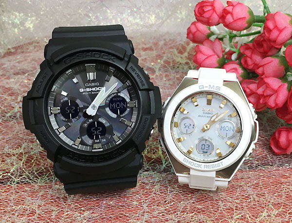 【愛の証 一緒にタフな時を刻もう】ペアウオッチ gショックGショックペア G-SHOCK BABY-G ペアウォッチ ペア腕時計 カシオ 2本セット gショック 電波ソーラー GAW-100B-1AJF MSG-W100-7A2JF 人気 人気 婚約　夫婦 高級　クリスマス プレゼント おすすめ｜時計のジュエリータイム　ムラタ