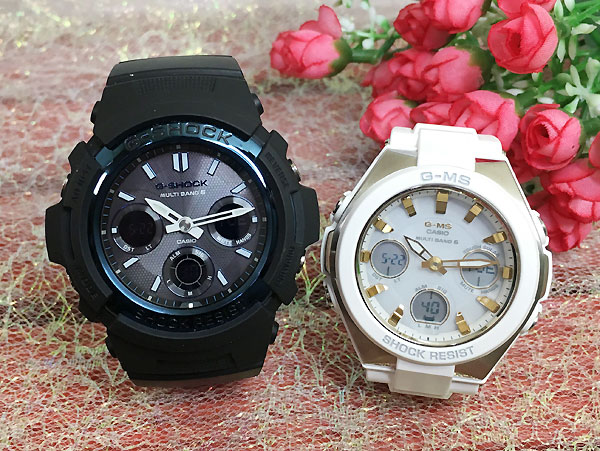 【愛の証 一緒にタフな時を刻もう】ペアウオッチ gショックGショックペアウォッチ G-SHOCK BABY-G ペア腕時計 カシオ 2本セット gショック 電波ソーラー AWG-M100A-1AJF MSG-W100-7A2JF 人気 婚約 夫婦 高級 クリスマス プレゼント おすすめ|時計のジュエリータイム ムラタ