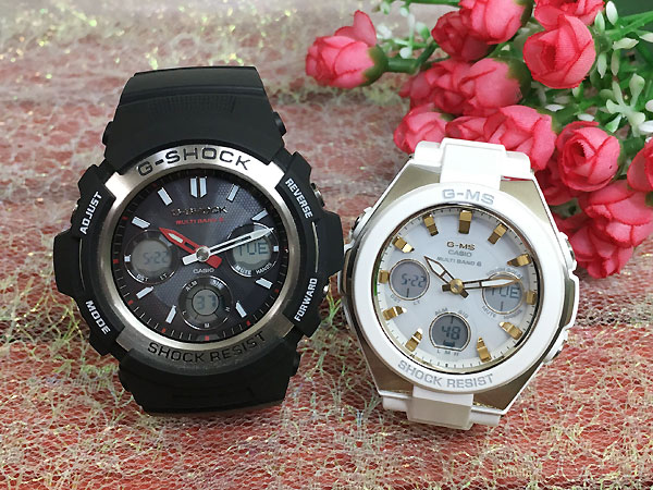 【愛の証 一緒にタフな時を刻もう】ペアウオッチ gショックGショックペア G-SHOCK BABY-G ペアウォッチ ペア腕時計 カシオ 2本セット gショック 電波ソーラー AWG-M100-1AJF MSG-W100-7A2JF 人気 婚約 夫婦 高級 クリスマス プレゼント おすすめ|時計のジュエリータイム ムラタ