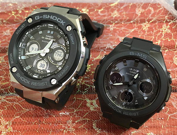 【愛の証 一緒にタフな時を刻もう】ペアウオッチ gショックGショックペア G-SHOCK BABY-G ペアウォッチ カシオ 2本セット 電波ソーラー GST-W300-1AJF MSG-W100G-1AJF|時計のジュエリータイム ムラタ
