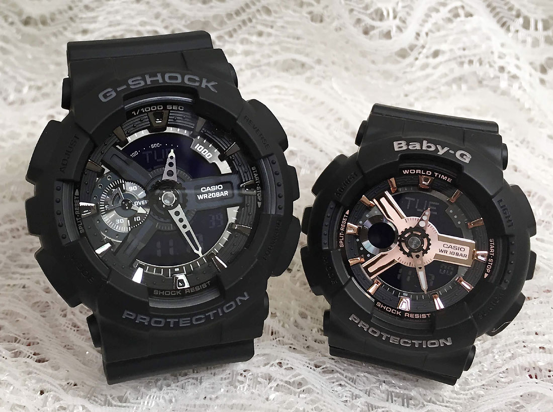 在庫有 恋人たちのgショックペアウオッチ Gショック ペア G Shock Baby G ペア腕時計 カシオ 2本セットgショック ベビーg アナデジ Ga 110 1bjf Ba 110rg 1ajf 人気 ラッピング無料 G Shock メッセージカード手書きします あす楽対応 クリスマスプレゼント 時計の