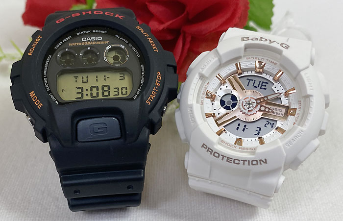 驚きの安さ 恋人たちのgショック ペアウオッチ G Shock Baby G ペア腕時計 カシオ 2本セット Gショック ベビーg Dw 6900b 9 Ba 110rg 7ajf プレゼント ギフト ラッピング無料 メッセージカード G Shock クリスマス プレゼント愛の証 時計のジュエリータイム ムラタ