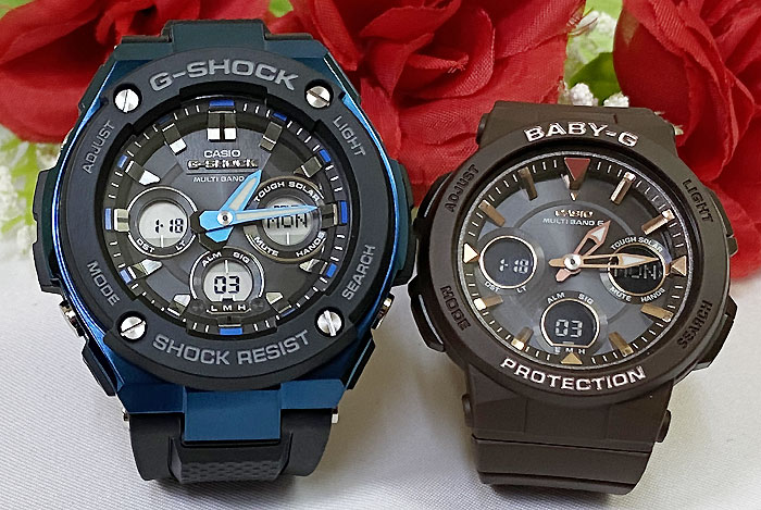 【愛の証 一緒にタフな時を刻もう】Gショック ペアウオッチ G-SHOCK BABY-G カシオ 2本セット 電波ソーラー GST-W300G-1A2JF BGA-2510-5AJF 人気 婚約 夫婦 高級 クリスマス プレゼント おすすめ 誕生日 御祝い 銀婚式 結婚記念日 婚約|時計のジュエリータイム ムラタ