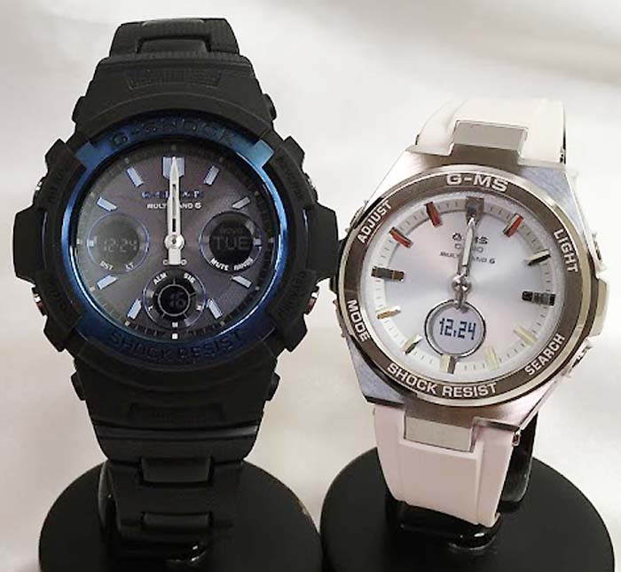 【愛の証 一緒にタフな時を刻もう】Gショック ペアウォッチ 大人のG-SHOCK BABY-G ペア腕時計 カシオ 2本セット gショック ベビーg AWG-M100BC-2AJF MSG-W200-7AJF 大人のG-SHOCK 電波ソーラー 人気 婚約 夫婦 高級 クリスマス プレゼント おすすめ|時計のジュエリータイム ムラタ