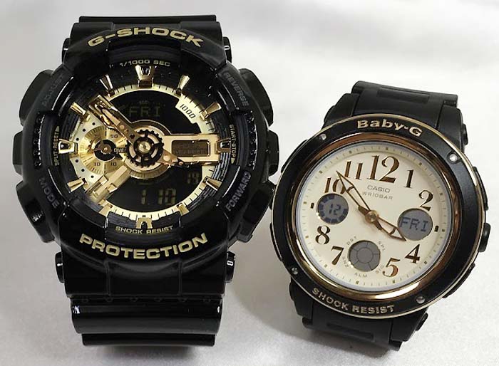 【愛の証 一緒にタフな時を刻もう】Gショック ペアウオッチ G-SHOCK BABY-G ペア腕時計 カシオ 2本セット GA-110GB-1AJF BGA-151EF-1BJF クリスマス 誕生日 御祝い還暦 銀婚式 結婚記念日 婚約 人気 婚約 夫婦 高級 クリスマス プレゼント|時計のジュエリータイム ムラタ