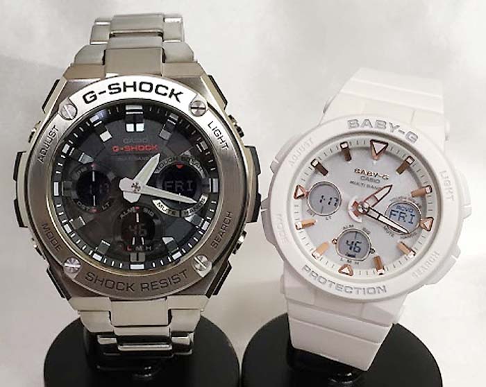楽天市場 恋人たちのgショックペアウォッチ G Shock Baby G ソーラー電波 ペア腕時計 カシオ 2本セット Gショック ベビーg アナデジ Gst W110d 1ajf Bga 2500 7ajf 人気 ラッピング無料 手書きのメッセージカードお付けしますあす楽対応 クリスマスプレゼント 時計の
