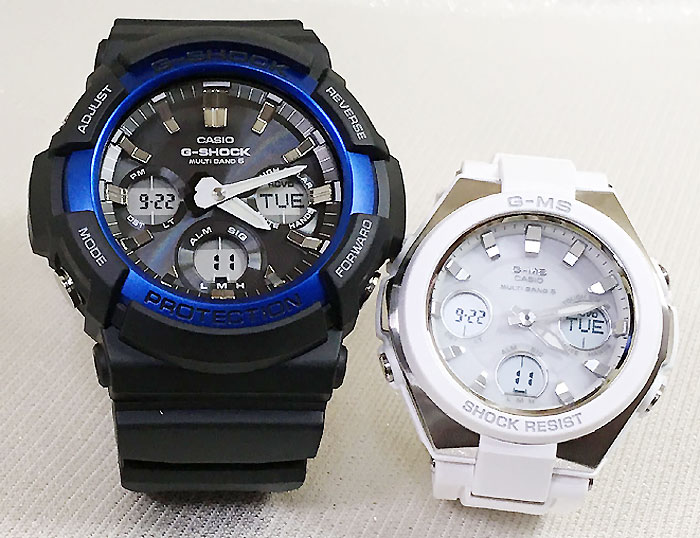 【愛の証 一緒にタフな時を刻もう】ペアウオッチ gショックGショックペアウォッチ G-SHOCK BABY-G ペア腕時計 カシオ 2本セット gショック 電波ソーラー GAW-100B-1A2JF MSG-W100-7AJF 人気 婚約　夫婦 高級　クリスマス プレゼント おすすめ｜時計のジュエリータイム　ムラタ