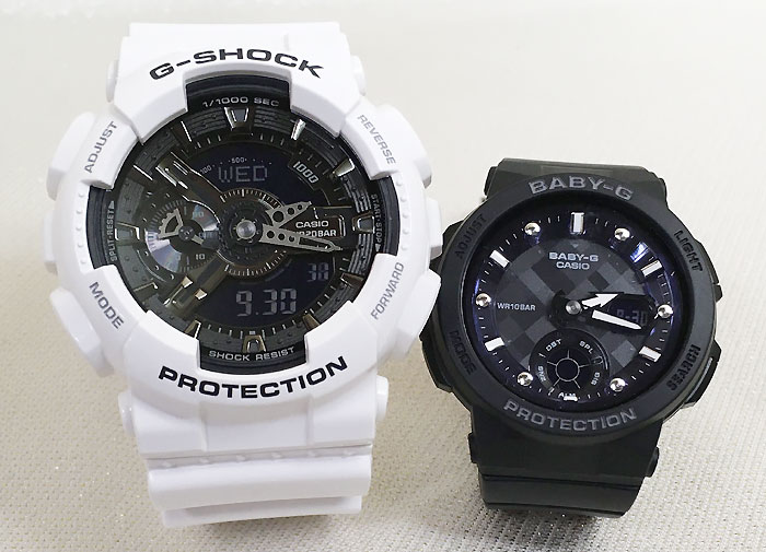 【愛の証 一緒にタフな時を刻もう】ペアウオッチ gショックGショックペア G-SHOCK BABY-G ペアウォッチ ペア腕時計 カシオ 2本セット アナデジ GA-110GW-7AJF BGA-250-1AJF プレゼン 婚約 夫婦 高級 クリスマス プレゼントお祝い記念日おめでとう｜時計のジュエリータイム　ムラタ