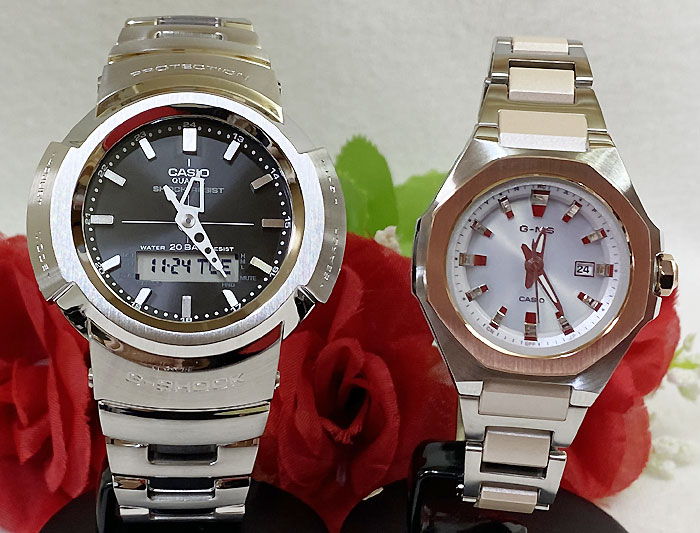安心の定価販売 楽天市場 恋人たちのgショックペア G Shock Baby G ペアウォッチ ペア腕時計 カシオ 2本セット Gショック 電波ソーラー Awm 500d 1ajf Msg W350csg 7ajf 人気 ラッピング無料 手書きのメッセージカードお付けします あす楽対応 クリスマス 時計の